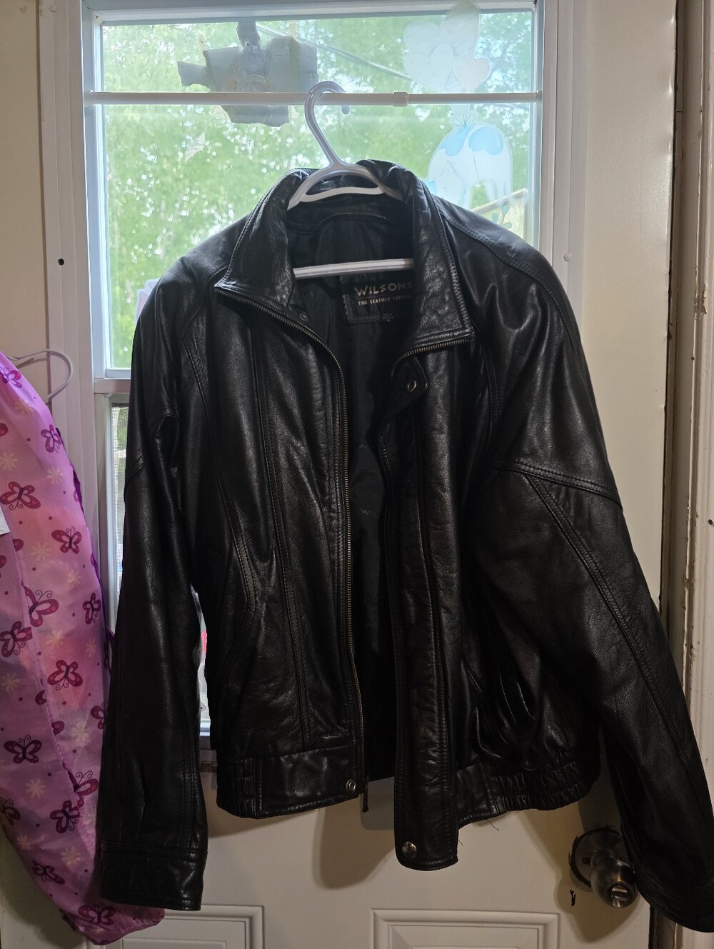 Vintage Wilsons Leather Black Zippered Bomber Jacket